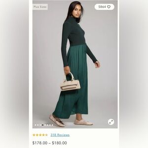 Anthropologie Green Maxi Dress